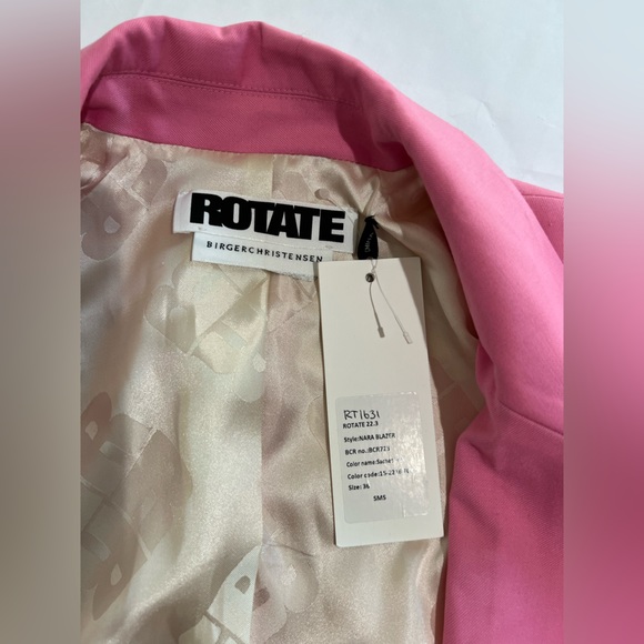 NWT ROTATE BIRGER CHRISTENSEN Nara sequin-embellished twill blazer in bubblegum - Picture 6 of 8